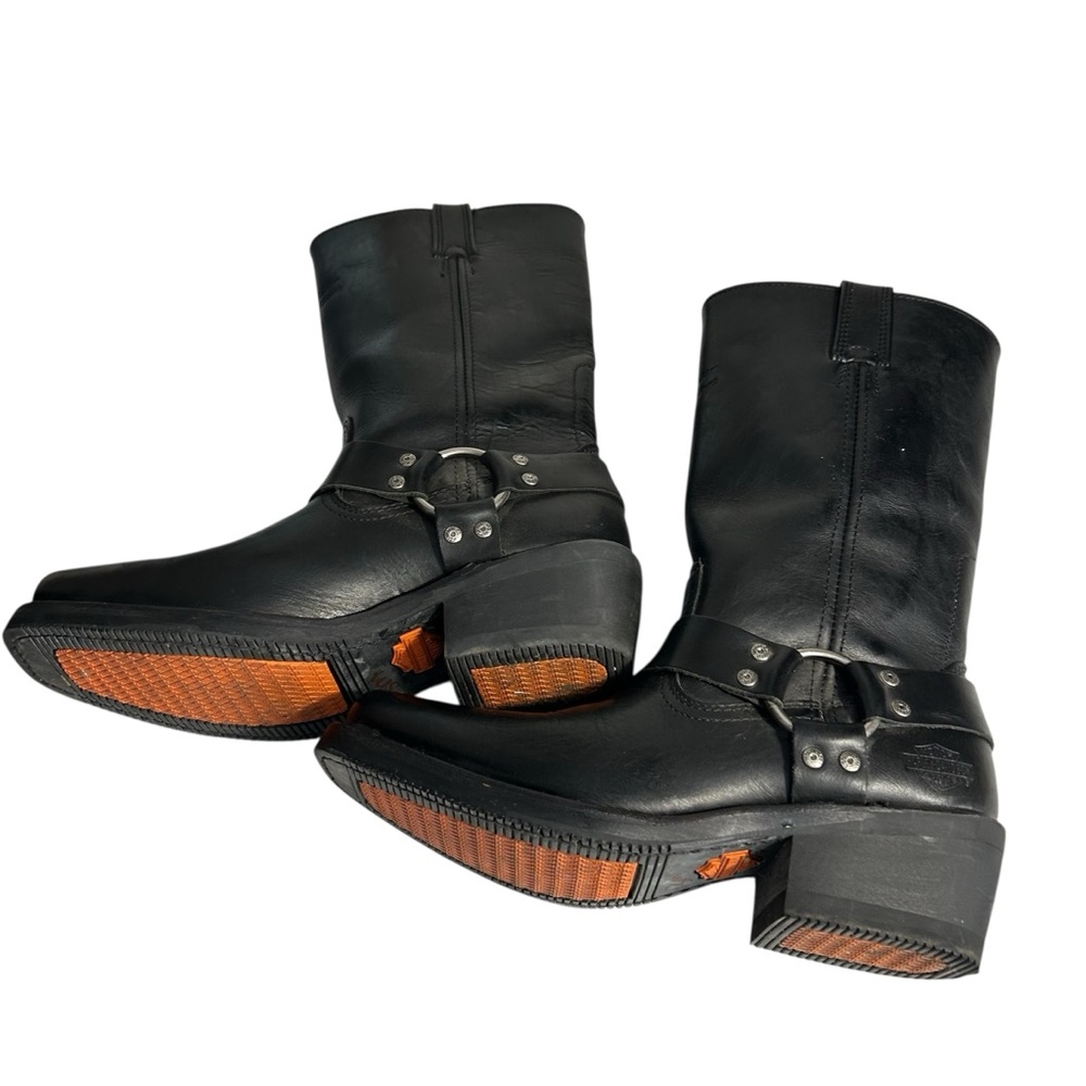 Harley-Davidson Black Leather Combat Boots - Picture 6 of 15